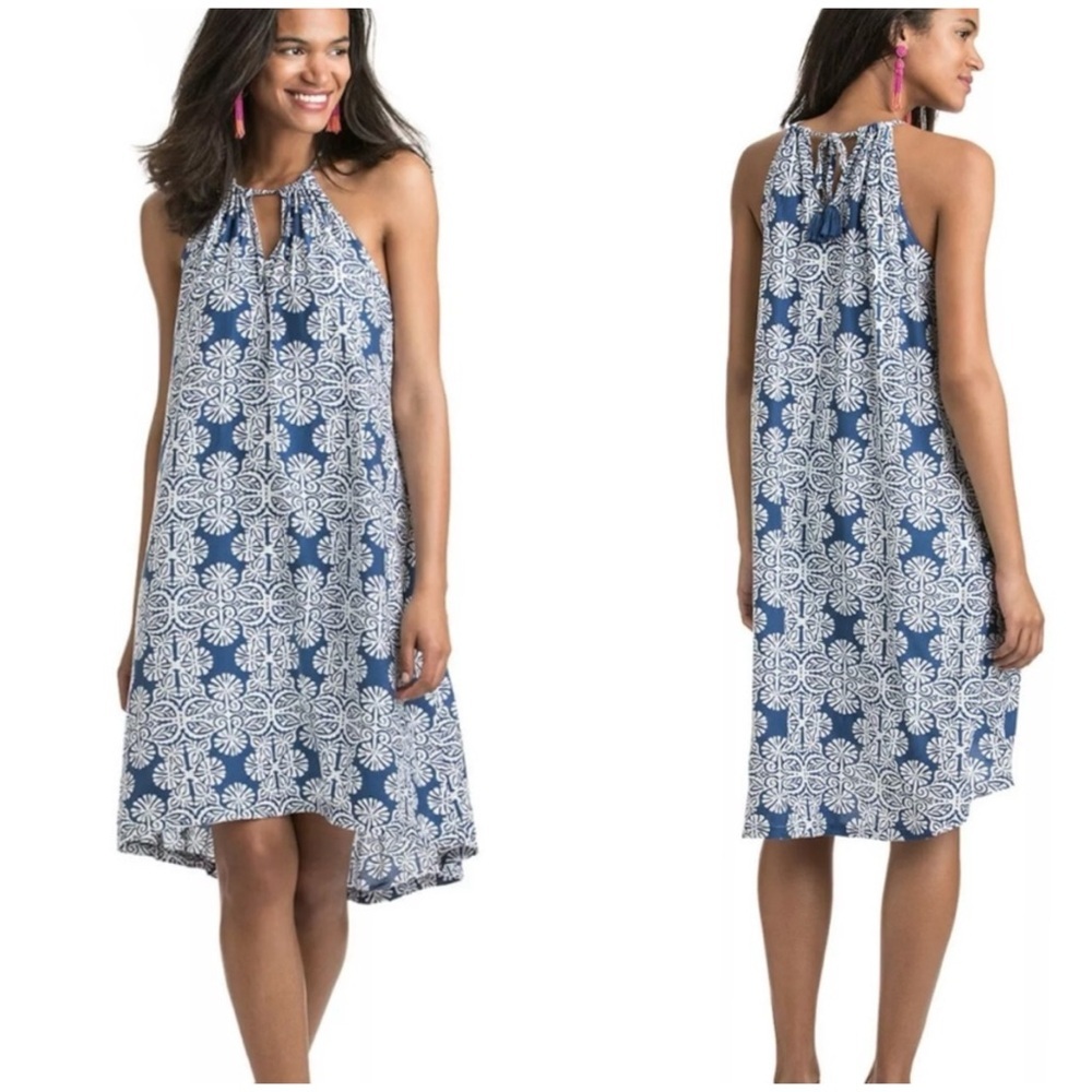 Vineyard Vines Blue and White Asymmetrical Dress size 0
